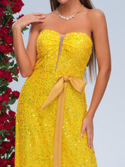 Tube Top A-line Bow Sequin Dress RH3080637