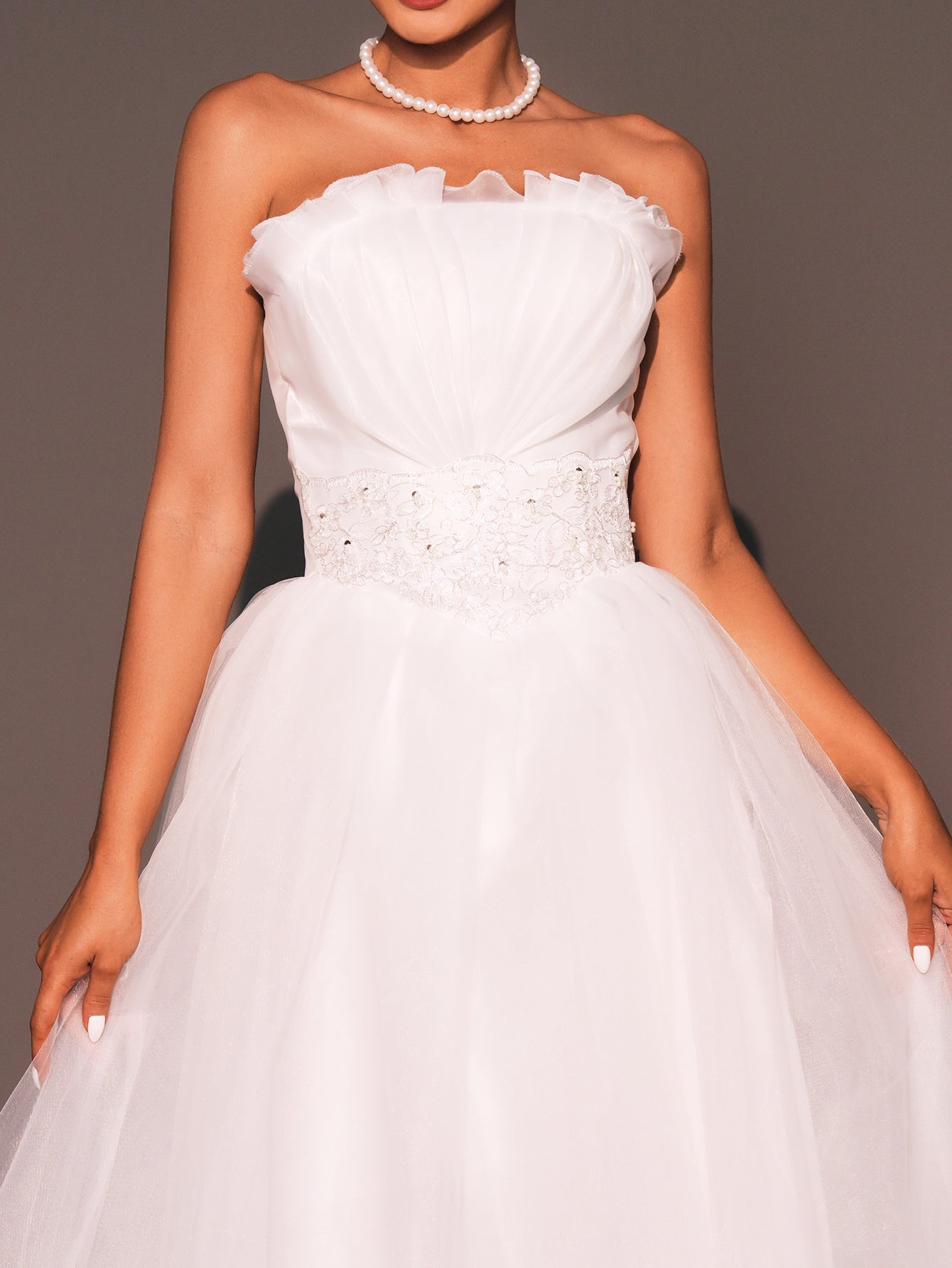 Embroidered Sheath Strappy Wedding Dress GM90060