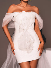 Strapless Sequin White Party Dress GM90042