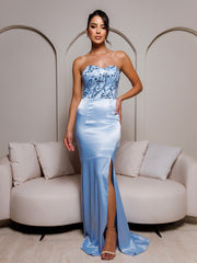 Strapless Split Satin Prom Dress RH30942