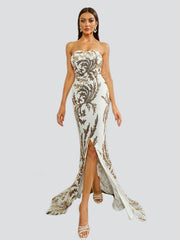 Sequin Strapless Evening Dress RM20585