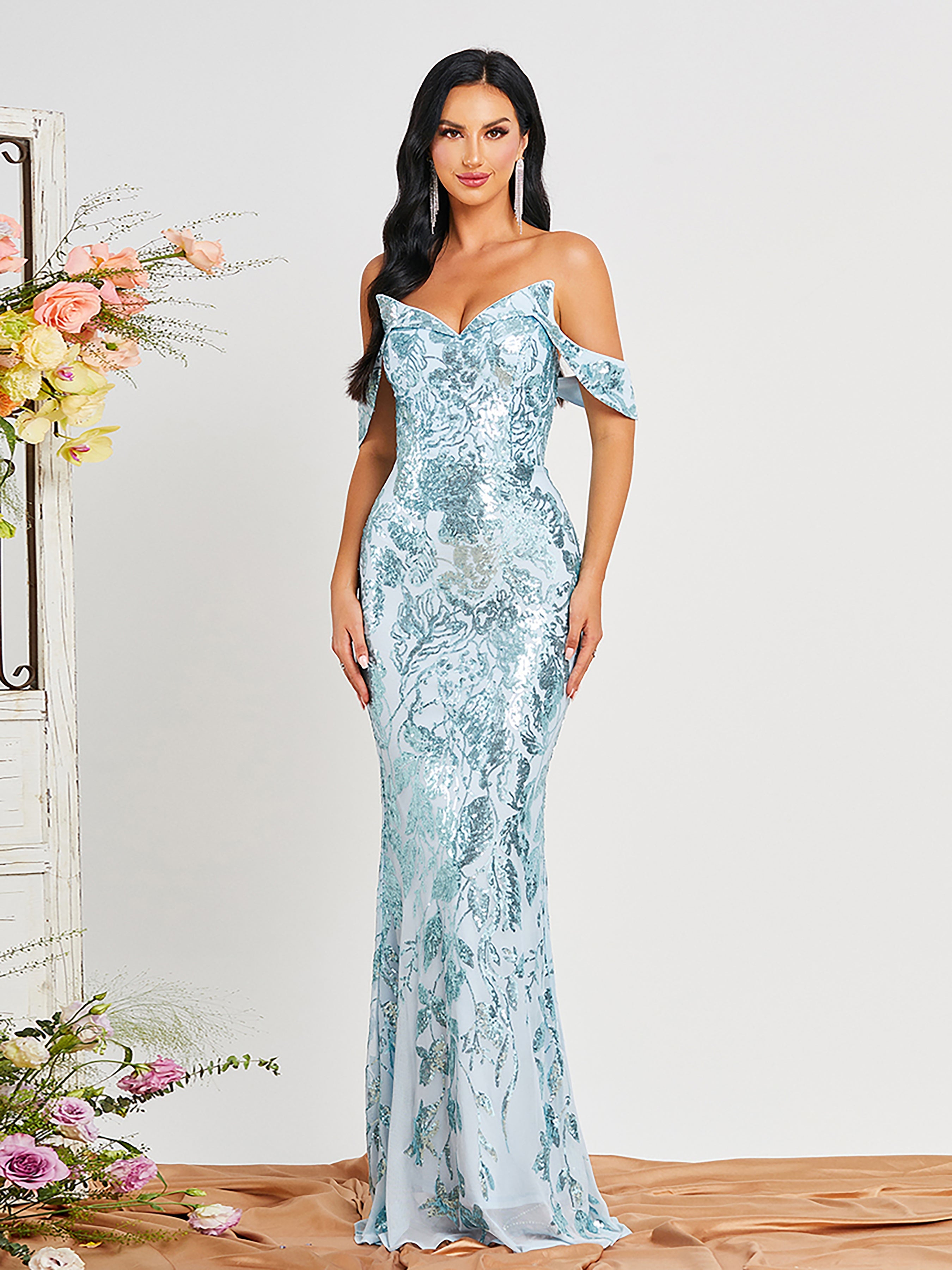 Sequin Mermaid Evening Dress RH30457