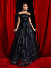 Off Shoulder Mesh Prom Dress RY40049