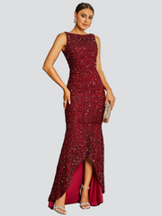 Crew Neck Mermaid Evening Dress XJ2142