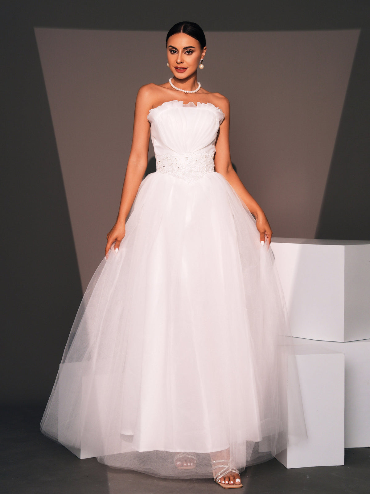 Embroidered Sheath Strappy Wedding Dress GM90060