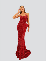 Tube Top Red Maxi Dress M20810