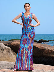 V-neck Mermaid Evening Dress RM21561